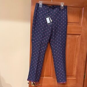 Navy and Pink Patterned Pants